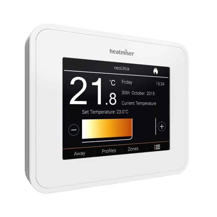 Heatmiser NeoKit 2 White Programmable Digital Thermostat for Wifi c/w Hot Water Control by Heatmiser 