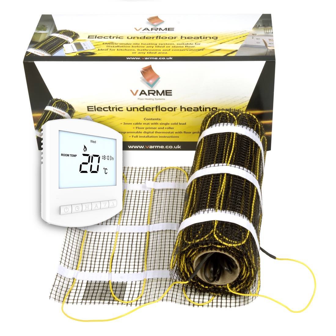 Electric Underfloor Heating Cable Kit All Sizes Loose Wire 150w /m² Tile Heating 10m², Colour Touch Screen Thermostat