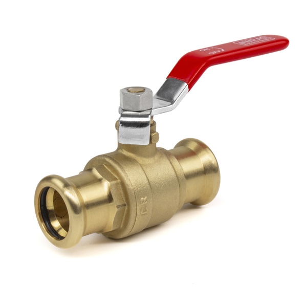 15mm Copper Press Lever Ball Valve (Full Bore) RED