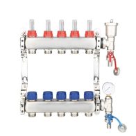 Stainless Steel Underfloor Heating Manifold - 5 Port Manifold