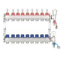 Stainless Steel Underfloor Heating Manifold - 9 Port Manifold