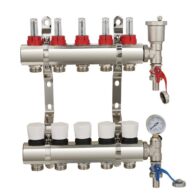 Premium 5 -Port Brass Underfloor Heating Manifold with ball valve The Underfloor Heating Company