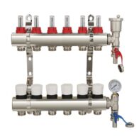 Premium 6- Port Brass Underfloor Heating Manifold with ball valve The Underfloor Heating Companyjpg
