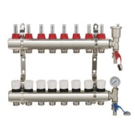 Premium 8-Port Brass Underfloor Heating Manifold with ball valve The Underfloor Heating Company